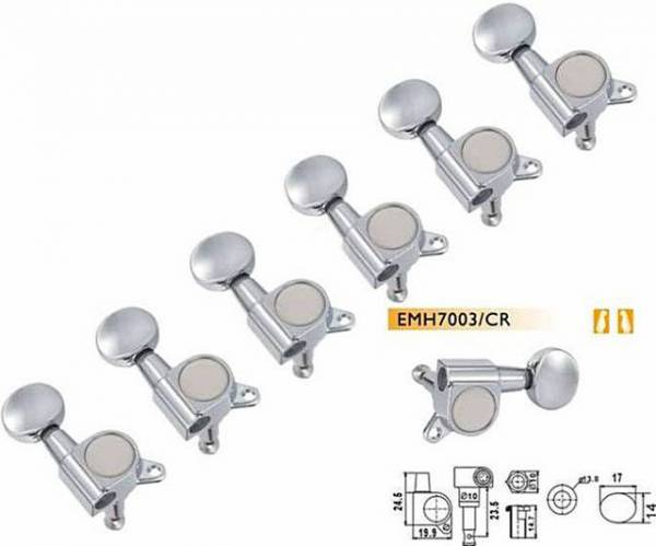 Clavijero para Guitarra Eléctrica Dr Parts EMH7003CR