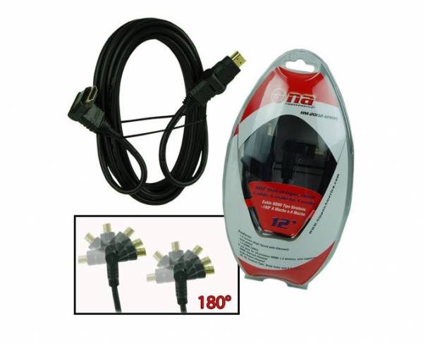 Cable HDMI de 12 pies giratorio 180 º