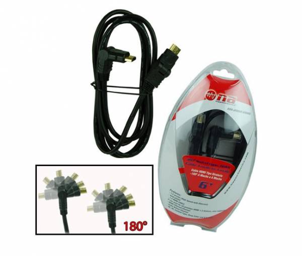 Cable HDMI de 6 pies giratorio 180 º