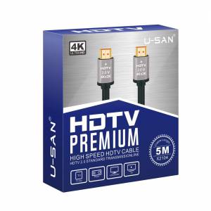 Cable HDMI Premium U-SAN  HDTV 5 Mts.