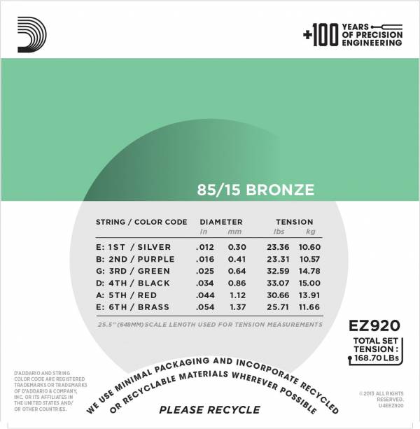 Juego de cuerdas para guitarra D´Addario EZ920 - Image 2