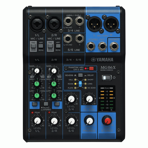 Mezcladora de 6 canales con efectos Yamaha MG06X