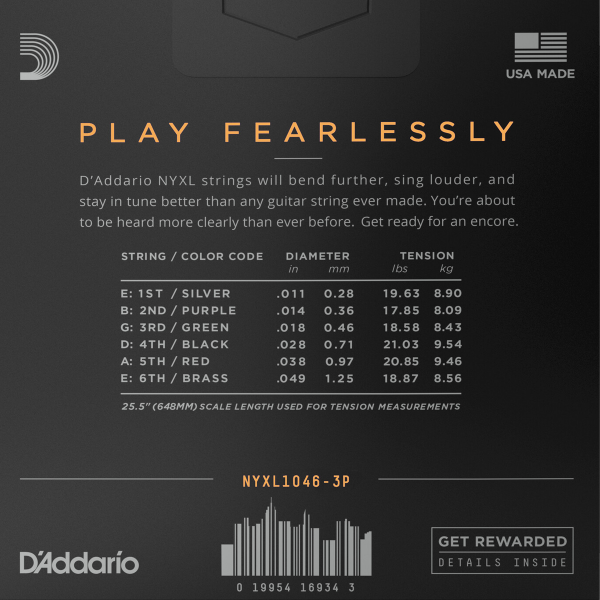 Juego de cuerdas para guitarra eléctrica D´Addario NYXL1046 - Image 2