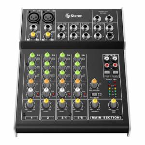 Mezcladora de 6 canales Steren MIX-160