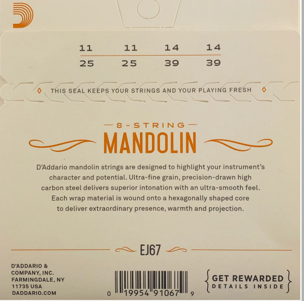 Juego de cuerdas para Mandolina D´Addario EJ67 - Image 2