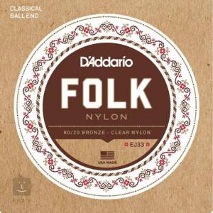 Juego de cuerdas de nailon Folk tensión normal D´Addario EJ33