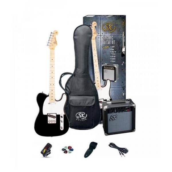 Guitarra Eléctrica Sx tipo telecaster en combo SE2SKBK