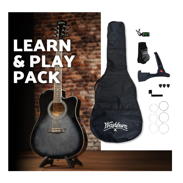 Guitarra Electroacústica Washburn Kit Completo WA90CETBBPACK - Image 3